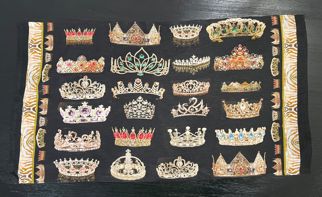 D-705LTT FOREVER CROWNED LINEN TEA TOWEL- STATEMENT PIECE FOR THE HOME