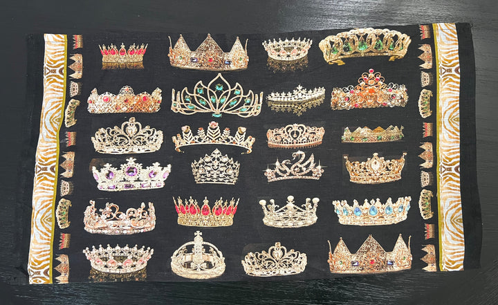 D-705LTT FOREVER CROWNED LINEN TEA TOWEL- STATEMENT PIECE FOR THE HOME