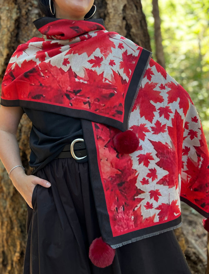 D-908OBS  BRUSHED SILK WARM AND FUZZY HEALING LEAVES STAND ON GUARD O CANADA,  WE BLESS YOU CANADA