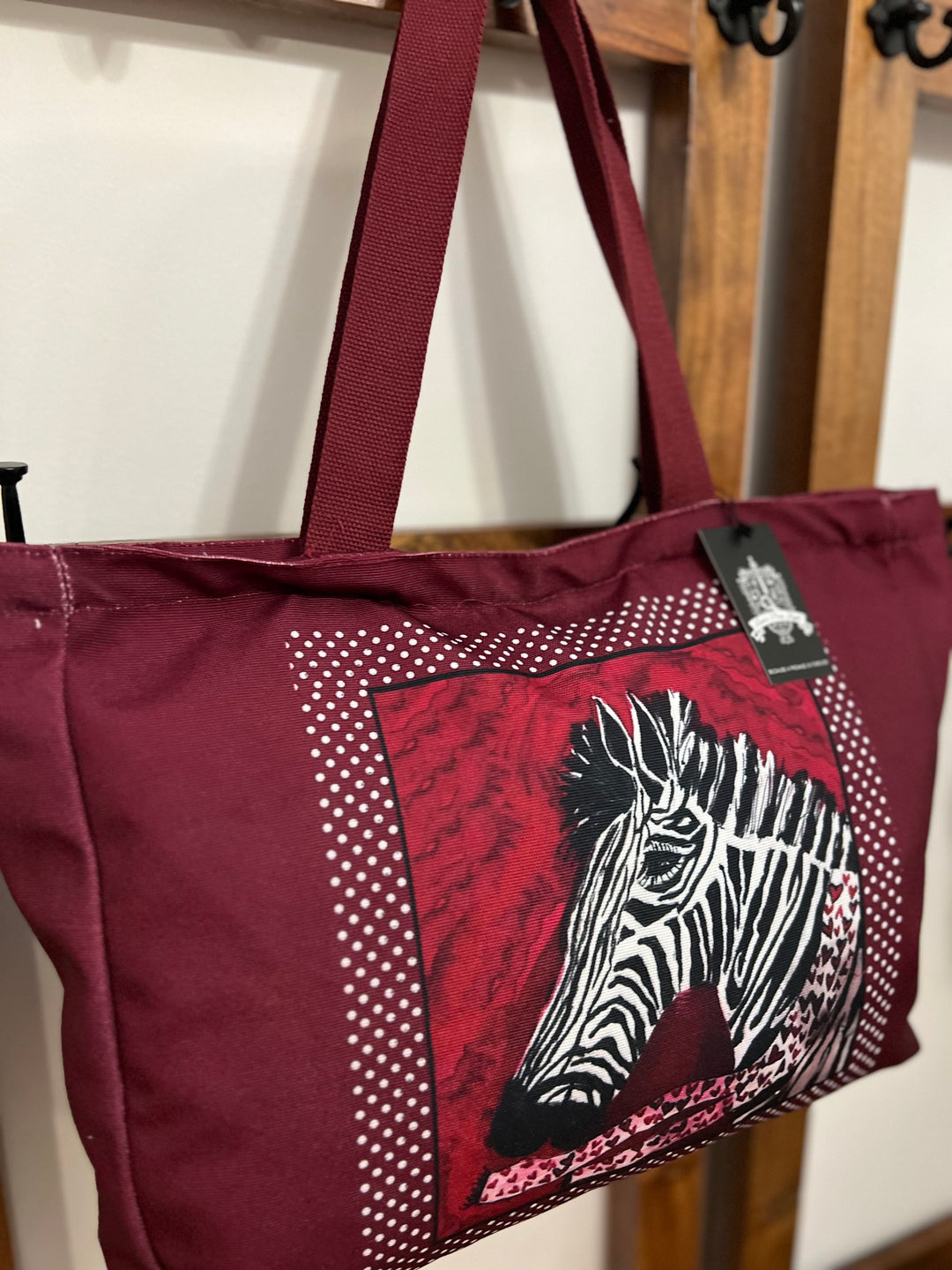 D-184T TRAVEL TOTE BAG HEALING STRIPES ZEBRA