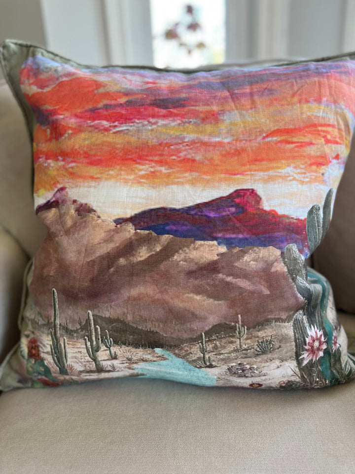 D-382 STREAMS IN THE DESERT AND RIVERS IN THE WASTELAND Large Luxury Organic Linen Sham 22" x 22"