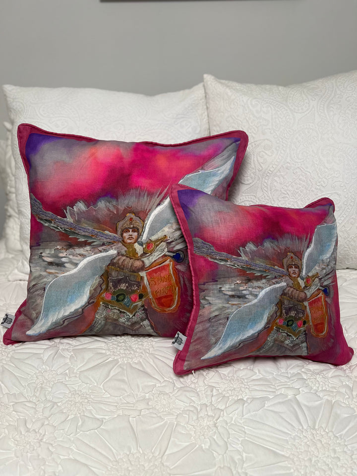 D-210 YOU ARE A LOVE WARRIOR- Small Luxury Organic Linen Sham, 16" x 16"