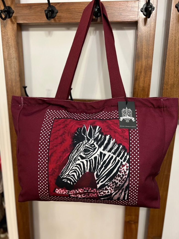 D-184T TRAVEL TOTE BAG HEALING STRIPES ZEBRA