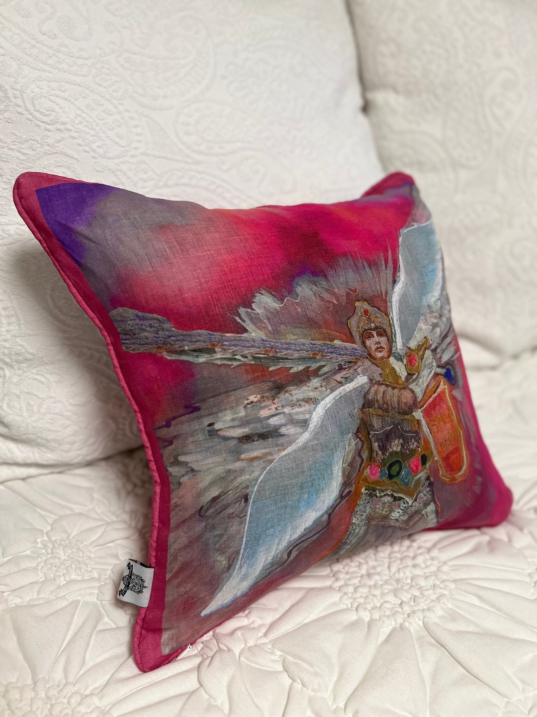 D-210 YOU ARE A LOVE WARRIOR- Small Luxury Organic Linen Sham, 16" x 16"
