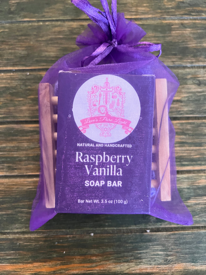 RASPBERRY VANILLA STAMPED HANDMADE SOAP