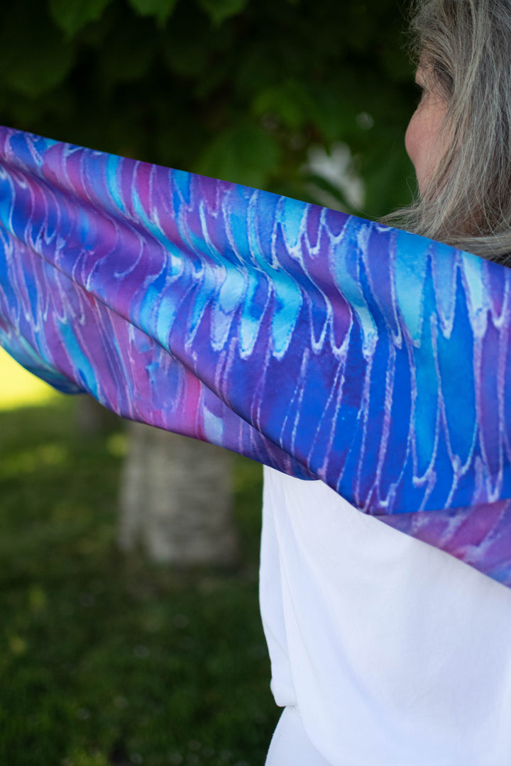 D-2025S PSALM 91 ANGELS ON ASSIGNMENT PURE SILK OBLONG SCARF