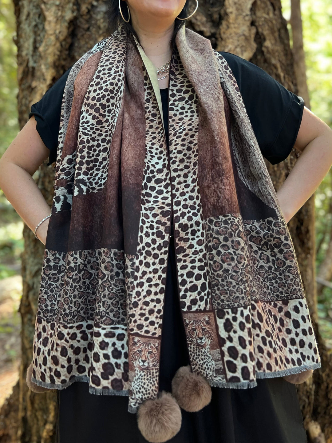D-903OBS BRUSHED SILK WARM AND FUZZY LEOPARDS
