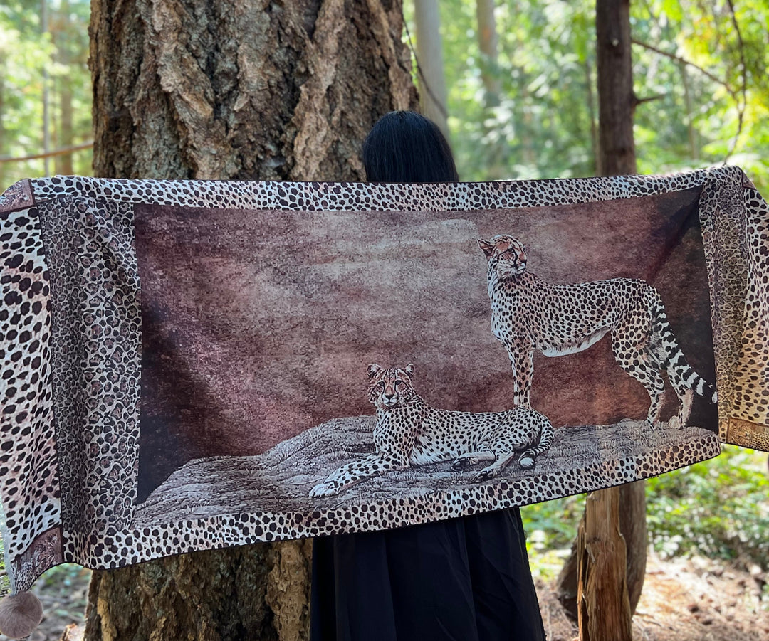 D-903OBS BRUSHED SILK WARM AND FUZZY LEOPARDS