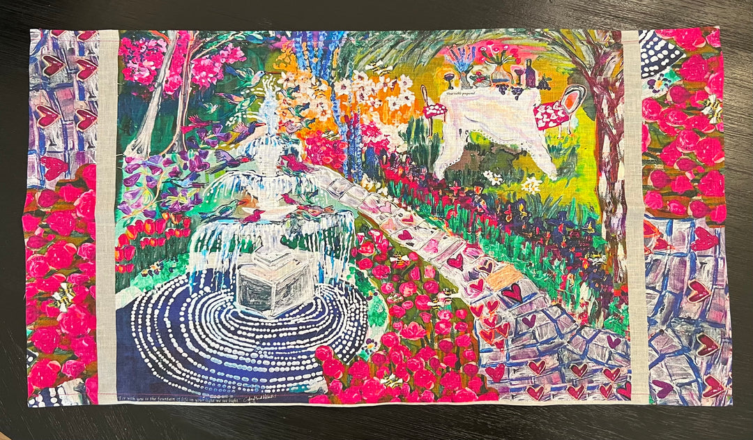 D-153LTT THE FOUNTAIN OF LIFE ORGANIC LINEN TEA TOWEL
