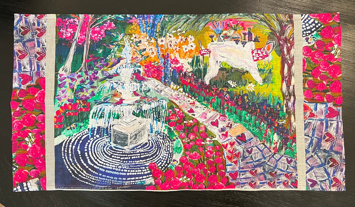 D-153LTT THE FOUNTAIN OF LIFE ORGANIC LINEN TEA TOWEL