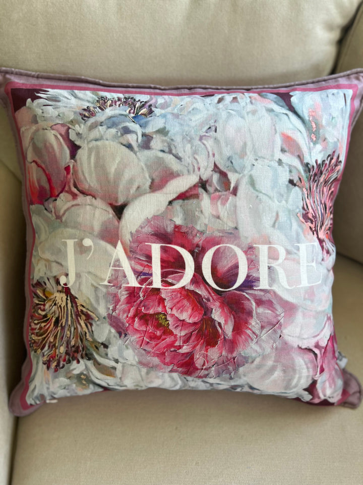 D-607 J'ADORE Large Luxury Organic Linen Sham, 22" x 22"