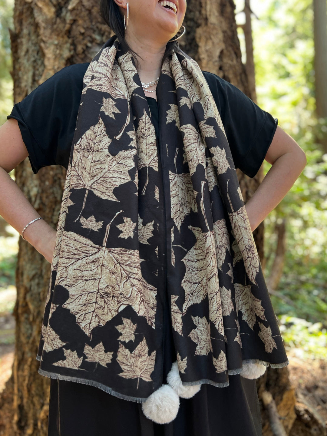 D-904OBS  BRUSHED SILK WARM AND FUZZY MAPLE LEAVES COME FORTH AS GOLD