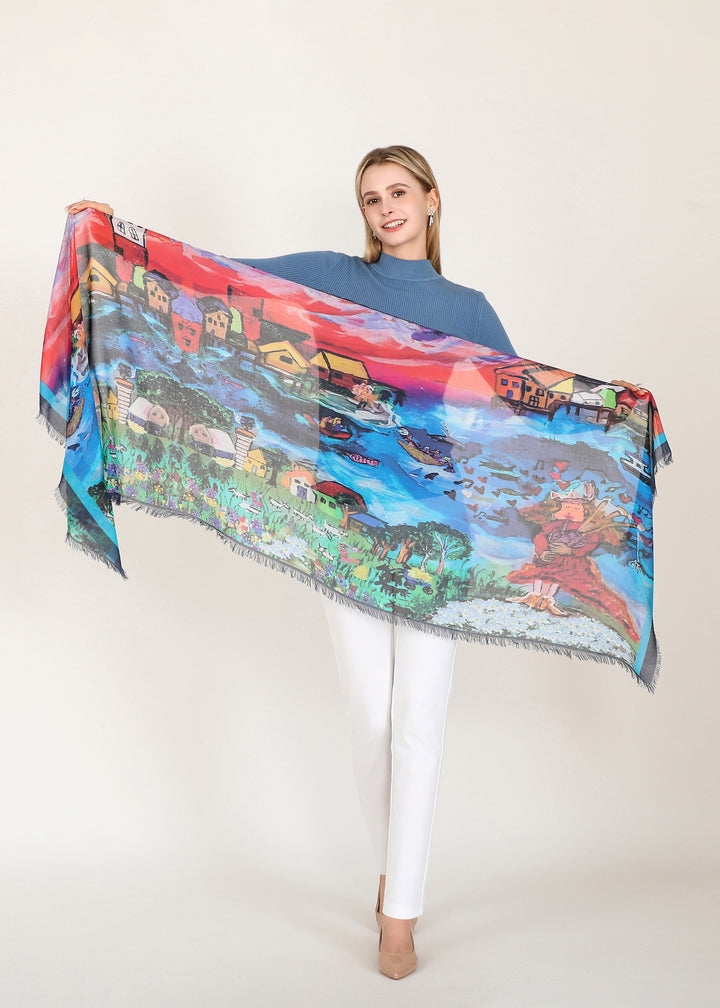 D-825OSM OBLONG SILK MODAL BATHED IN BLESSINGS UPON BAGPIPER BLESSINGS - EAST COAST CANADA