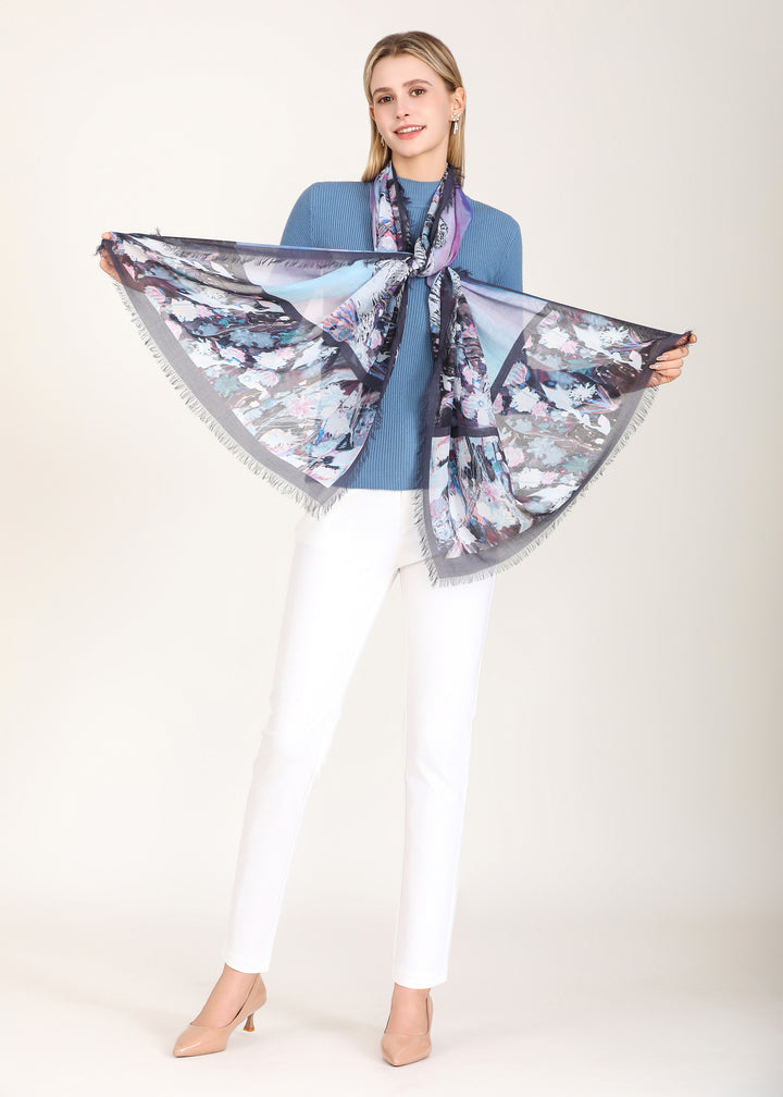 D-820OSM OBLONG SILK MODAL WHISPERS OF WISDOM -  THE SNOWY OWL OF QUEBEC