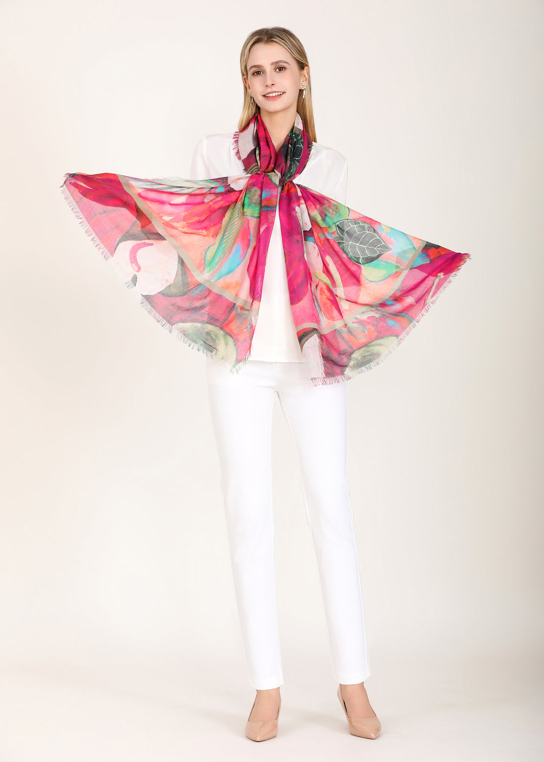 D-818OSM OBLONG SILK MODAL DANCE THE CALYPSO - ANTHERIUMS