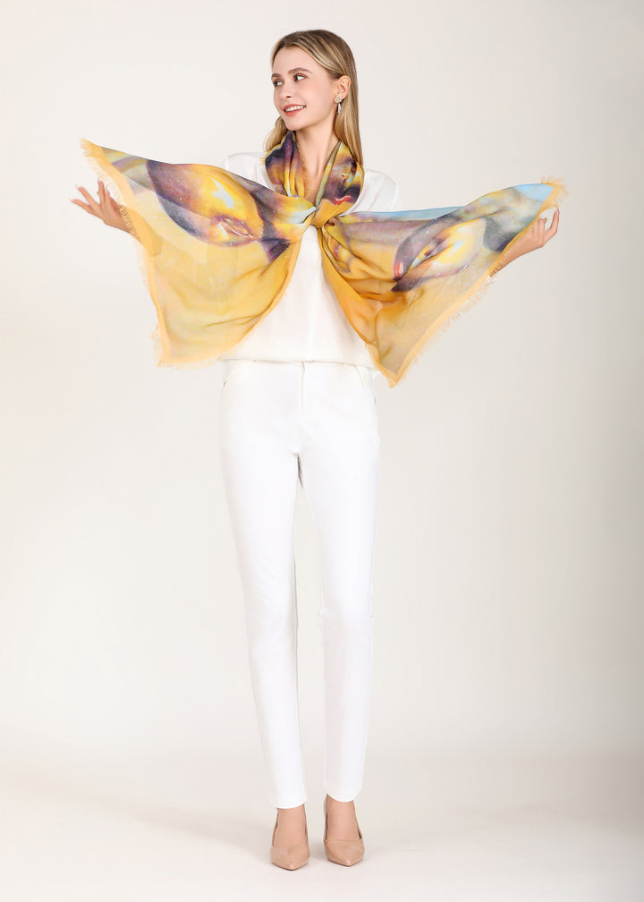 D-817OSM OBLONG SILK MODAL APPLES OF GOLD IN SETTINGS OF SILVER