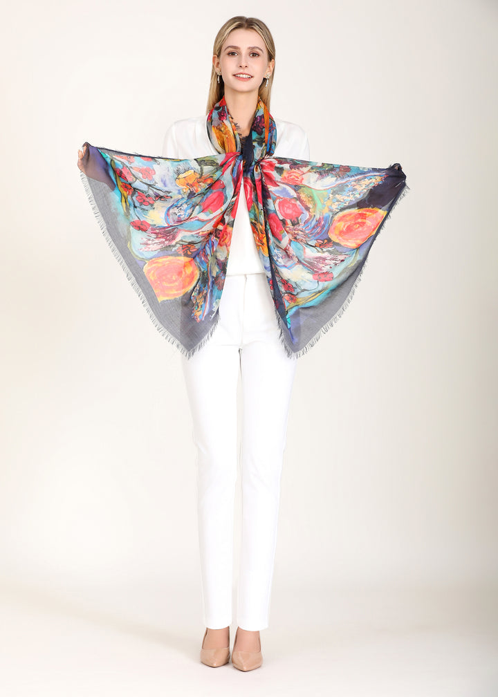 D-813OSM OBLONG SILK MODAL LOVES EYE IS ON THE SPARROW (HUMMINGBIRD)