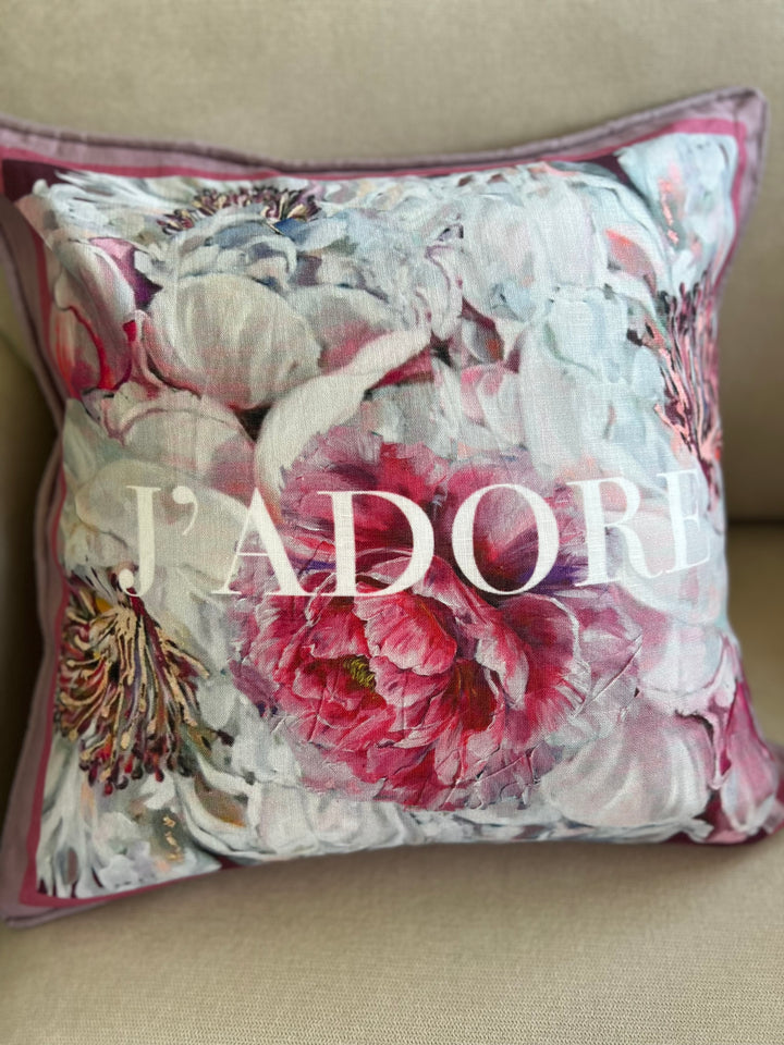 D-607 J'ADORE Large Luxury Organic Linen Sham, 22" x 22"