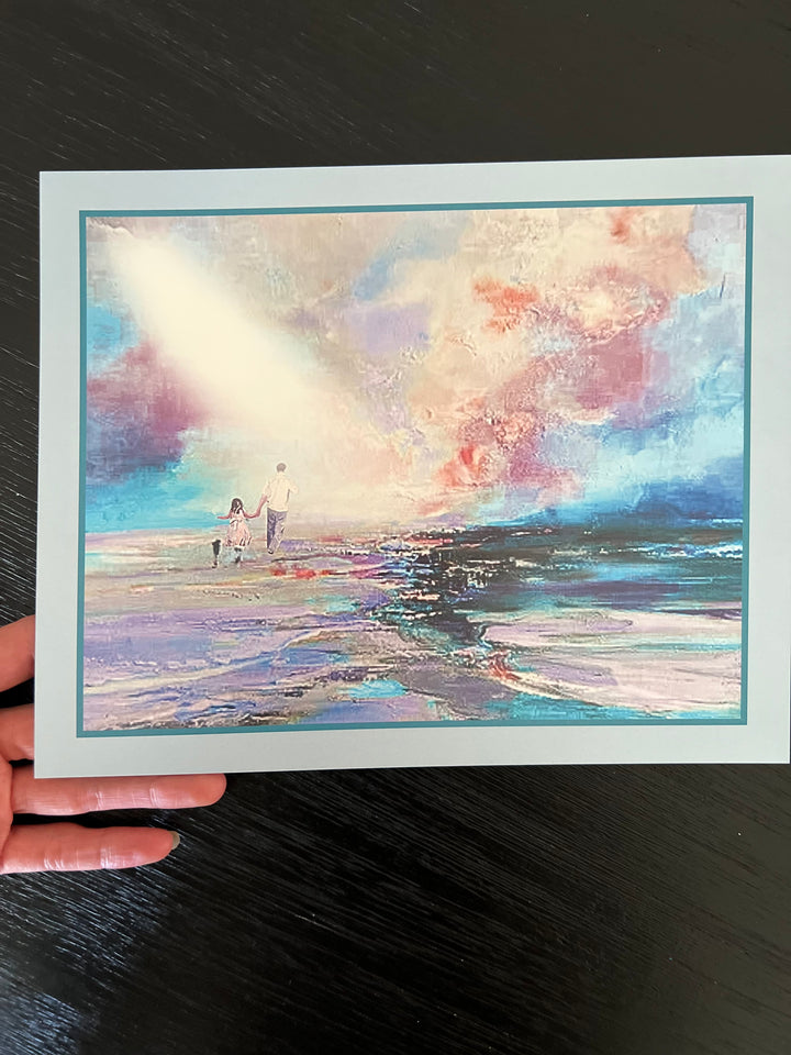 D-643AP WALK IN THE LIGHT BLUE Matte Finish Original Art Print