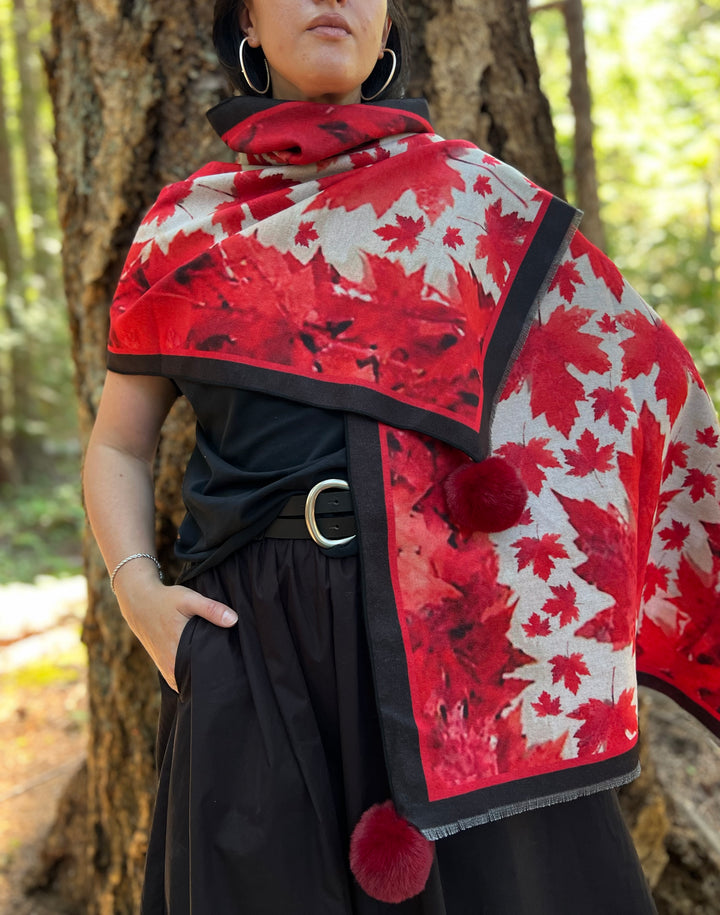 D-908OBS  BRUSHED SILK WARM AND FUZZY HEALING LEAVES STAND ON GUARD O CANADA,  WE BLESS YOU CANADA