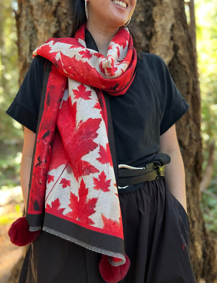 D-908OBS  BRUSHED SILK WARM AND FUZZY HEALING LEAVES STAND ON GUARD O CANADA,  WE BLESS YOU CANADA