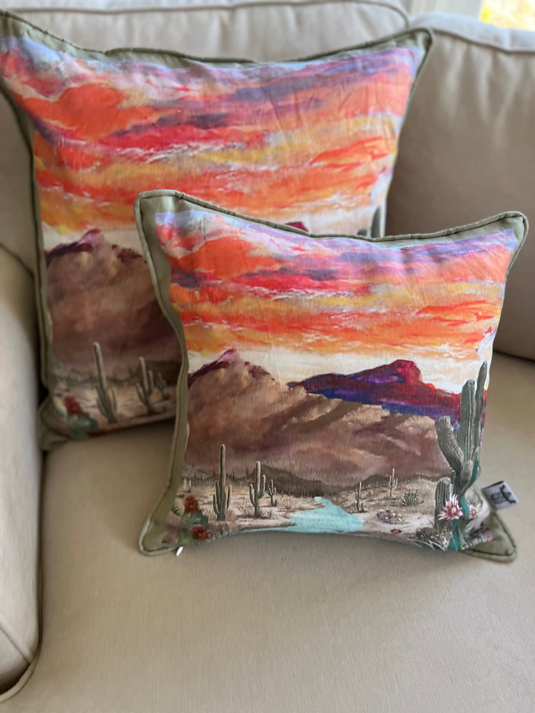 D-382 STREAMS IN THE DESERT AND RIVERS IN THE WASTELAND Large Luxury Organic Linen Sham 22" x 22"