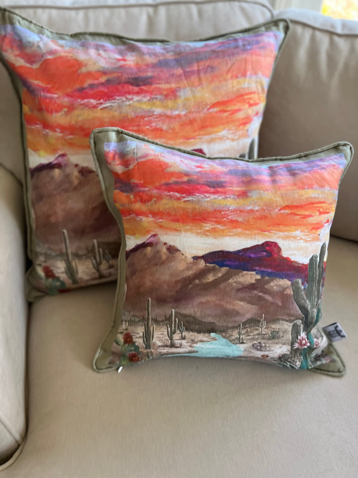 D-382 STREAMS IN THE DESERT AND RIVERS IN THE WASTELAND Large Luxury Organic Linen Sham 22" x 22"