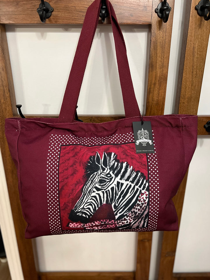 D-184T TRAVEL TOTE BAG HEALING STRIPES ZEBRA