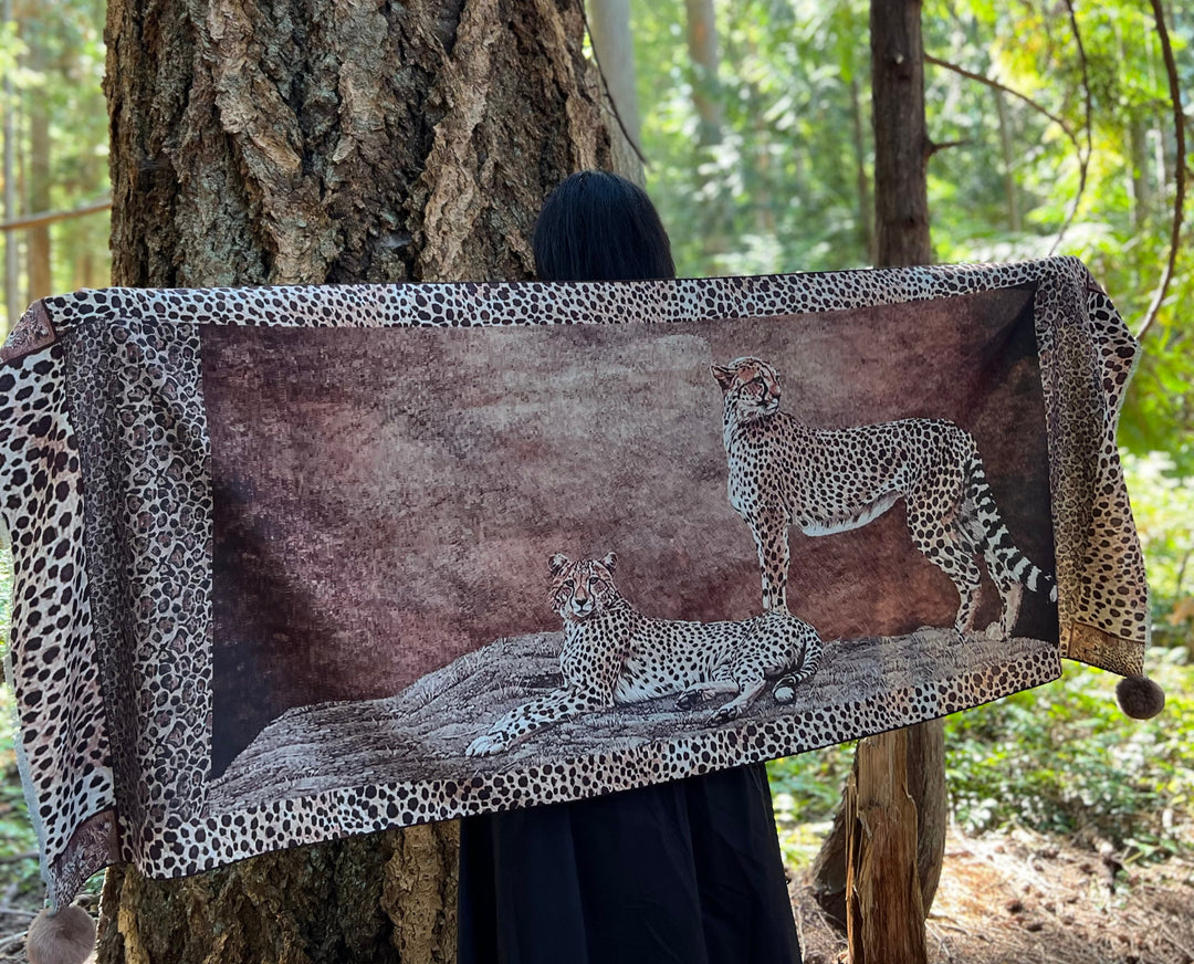 D-903OBS BRUSHED SILK WARM AND FUZZY LEOPARDS
