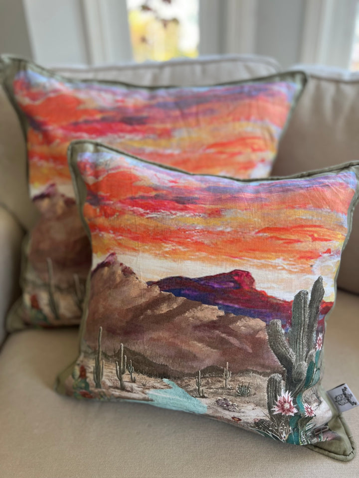 D-382 STREAMS IN THE DESERT AND RIVERS IN THE WASTELAND Small Luxury Organic Linen Sham 16" X 16"