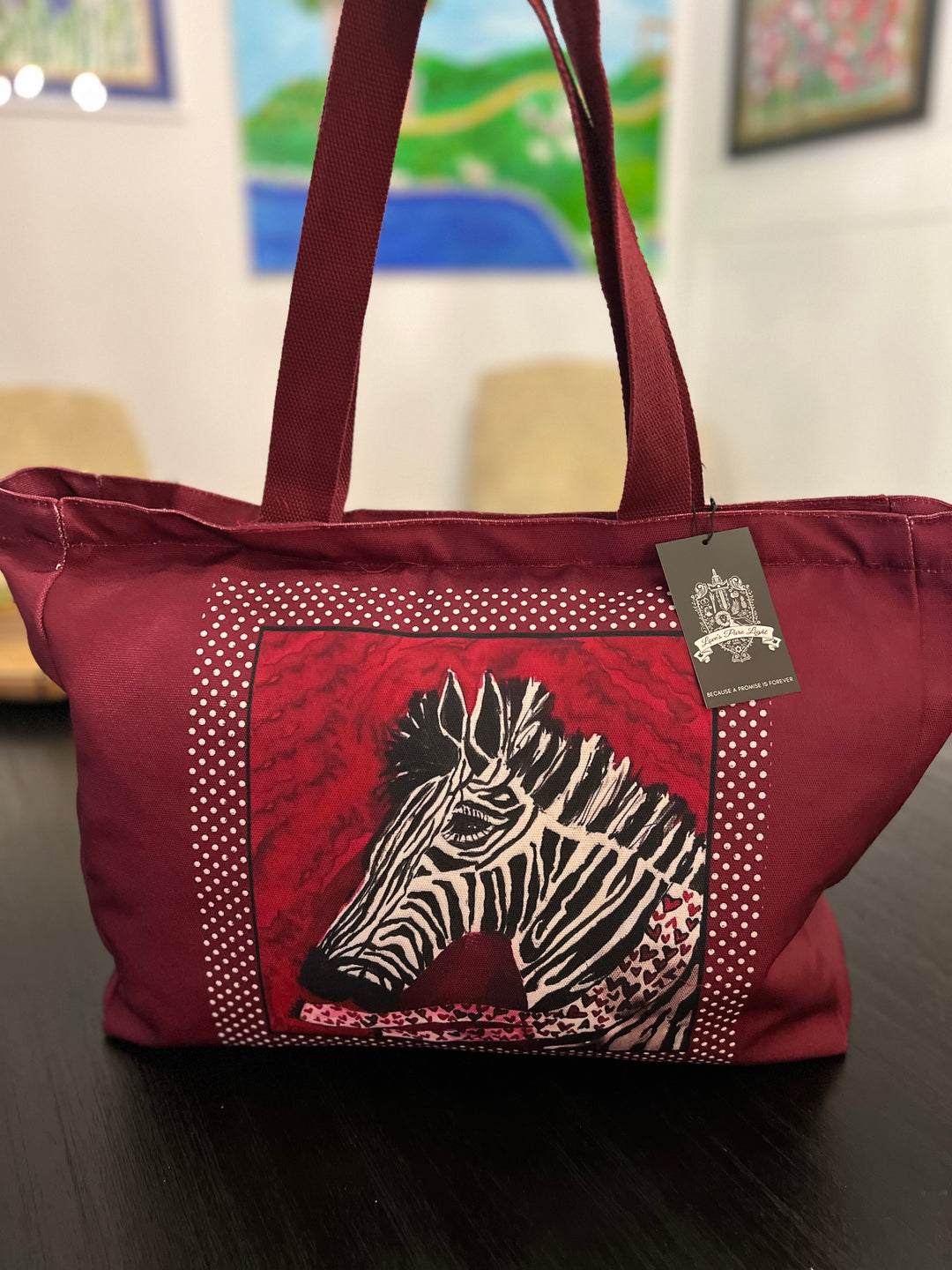 D-184T TRAVEL TOTE BAG HEALING STRIPES ZEBRA