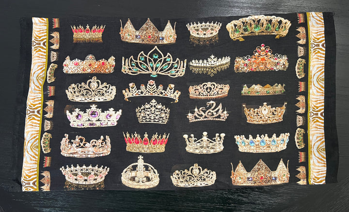 D-705LTT FOREVER CROWNED LINEN TEA TOWEL- STATEMENT PIECE FOR THE HOME