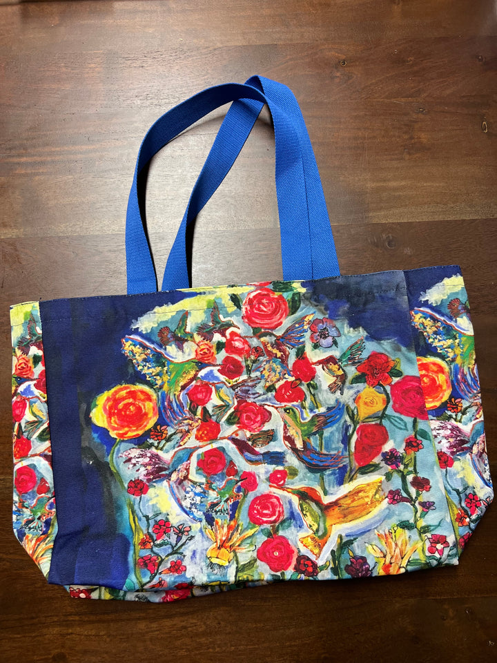 D-112AT TRAVEL TOTE BAG HUMMINGBIRD LOVE'S EYE IS ON THE HUMMINGBIRD