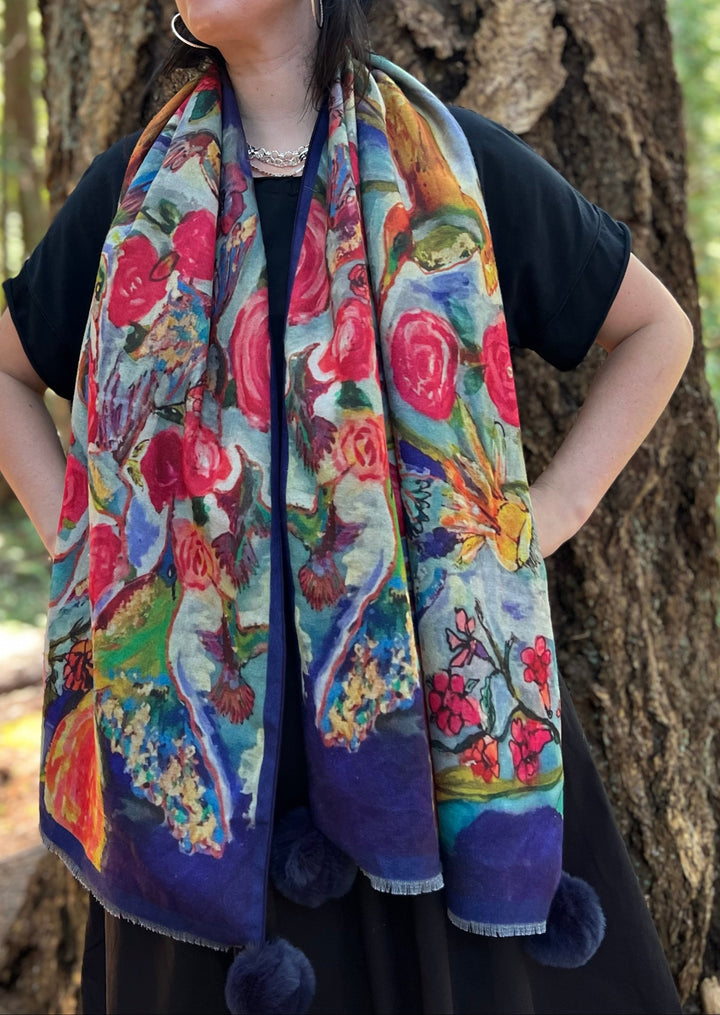 D-905OBS BRUSHED SILK WARM AND FUZZY LOVES EYE IS ON THE SPARROW (HUMMINGBIRD)