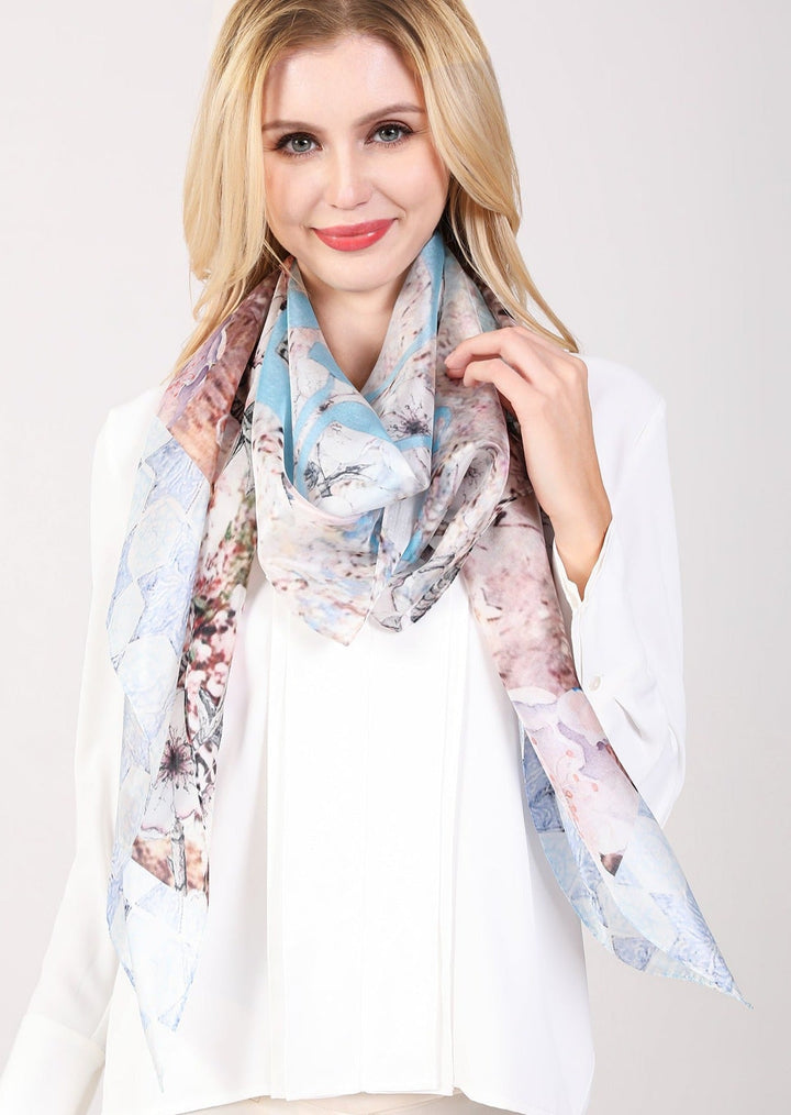 D-401S PURE SILK SHALOM WITH STAR OF DAVID BORDER