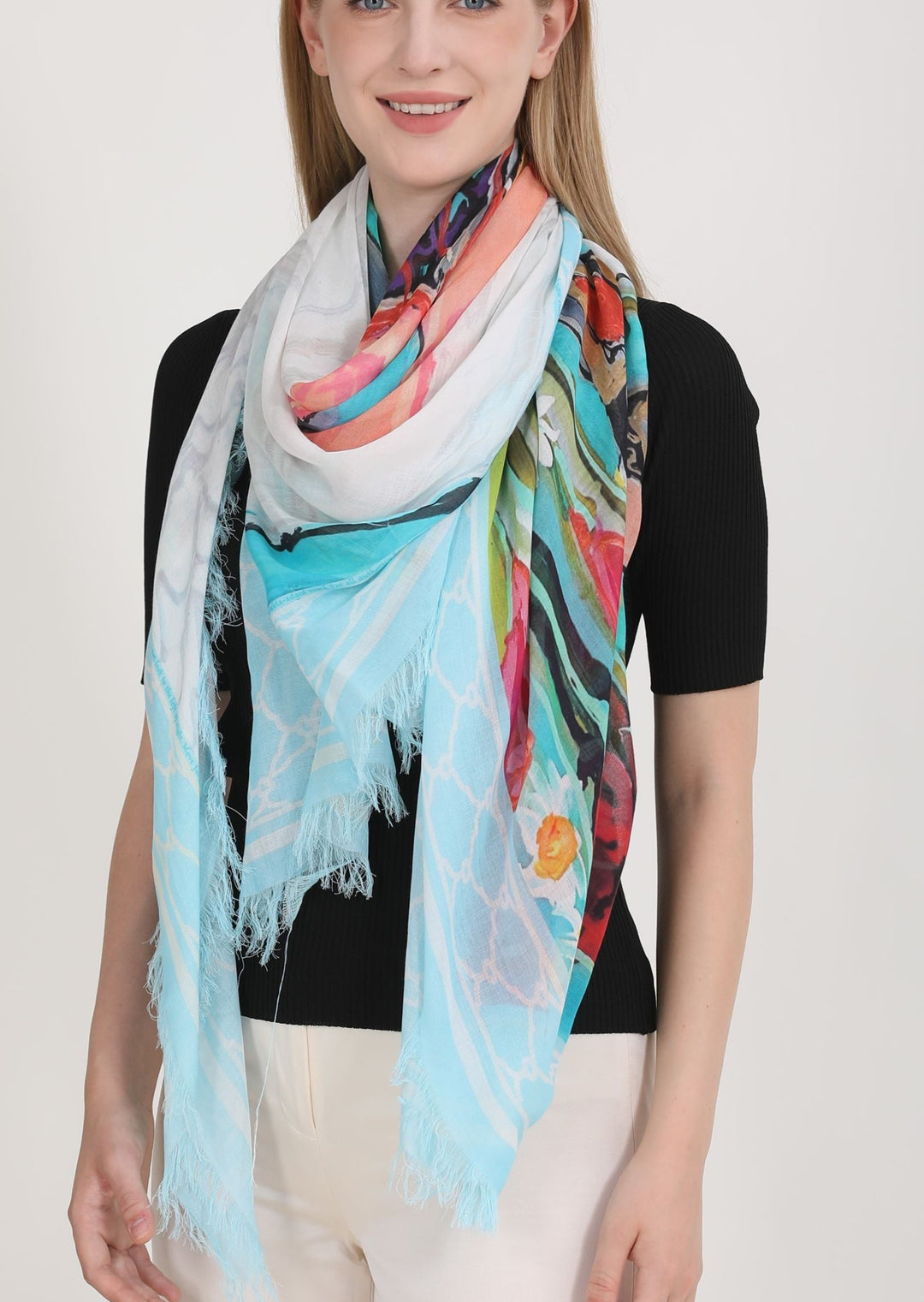 D-565 THE DEBORAH SCARF- NEW SWORD AND DIAMONDS ON THE SOLES OF HER SHOES