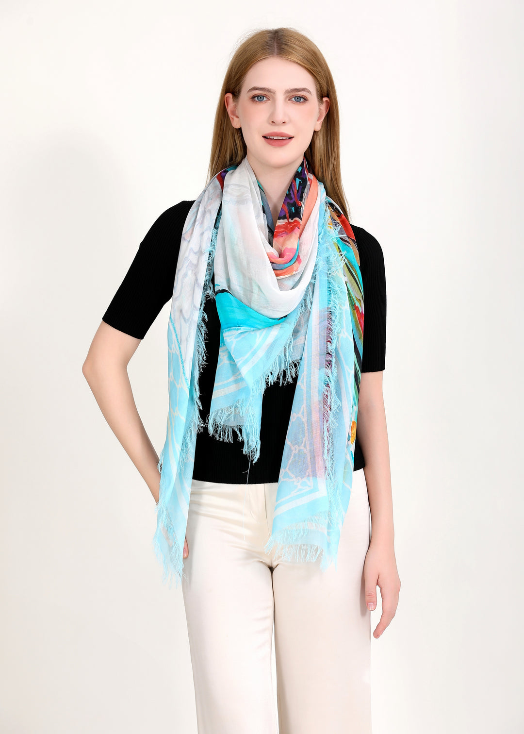 D-565 THE DEBORAH SCARF- NEW SWORD AND DIAMONDS ON THE SOLES OF HER SHOES