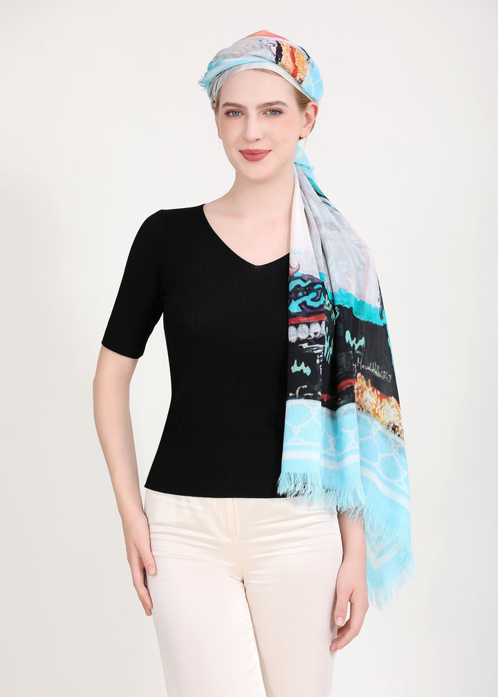 D-565 THE DEBORAH SCARF- NEW SWORD AND DIAMONDS ON THE SOLES OF HER SHOES