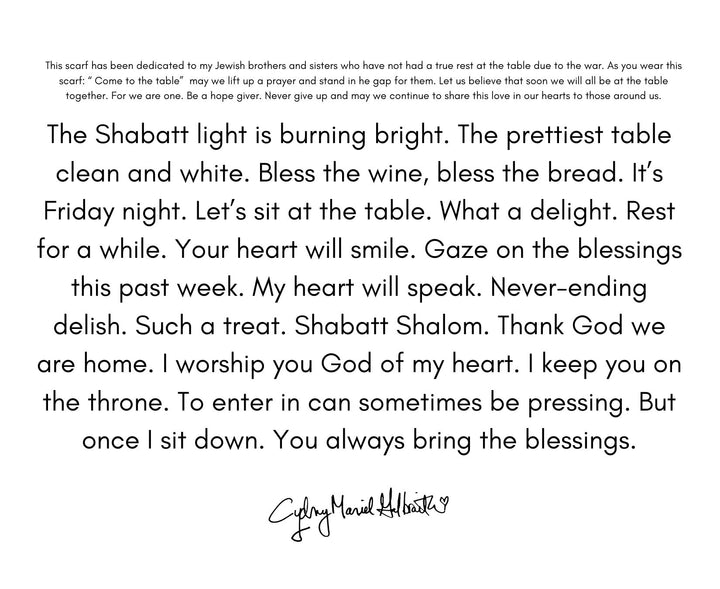 D-597 SHABATT SHALOM COME TO THE TABLE