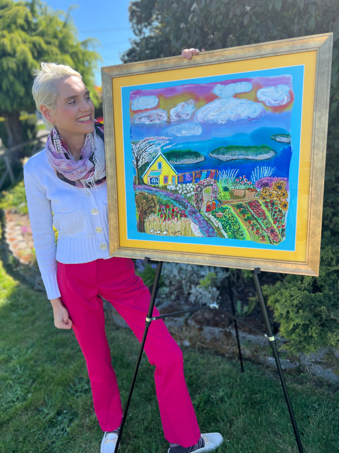 LIVING ON THE OVERFLOW ORIGINAL SILK PAINTING