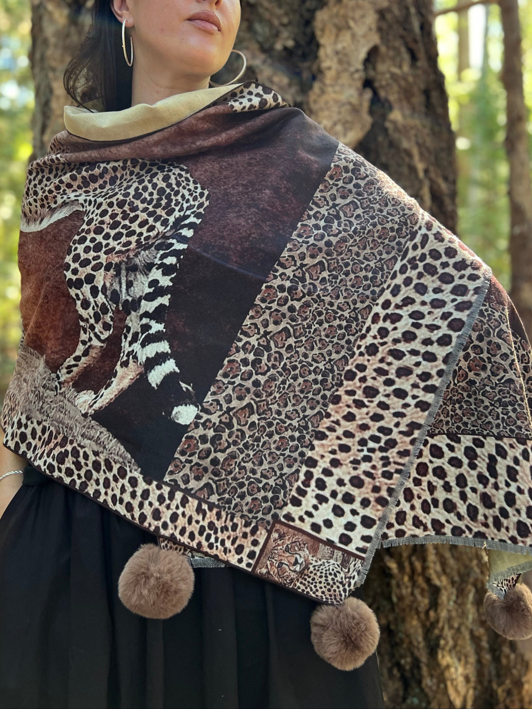 D-903OBS BRUSHED SILK WARM AND FUZZY LEOPARDS
