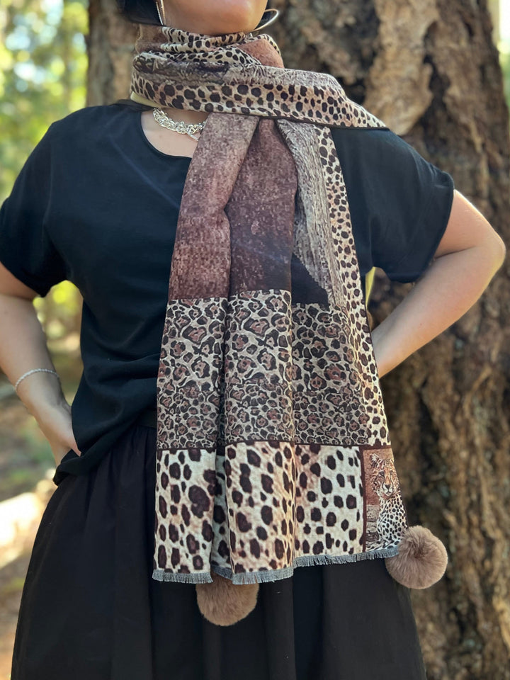 D-903OBS BRUSHED SILK WARM AND FUZZY LEOPARDS