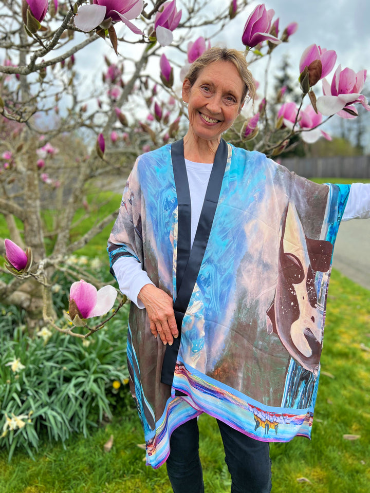 D-618 WHALES COCOON KIMONO EXPECT THE UNEXPECTED
