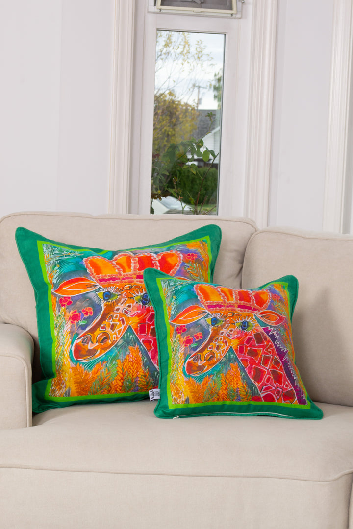 D-531 CROWNED WITH AN EVERLASTING JOY - Large Luxury Organic Linen Sham, 22" x 22"