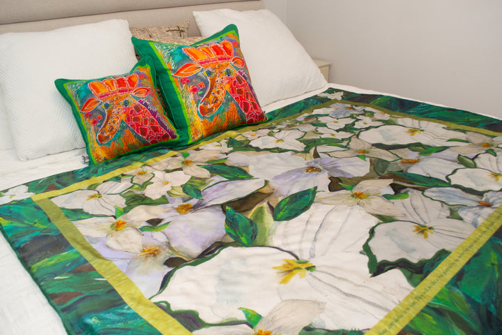 D-531 CROWNED WITH AN EVERLASTING JOY - Large Luxury Organic Linen Sham, 22" x 22"