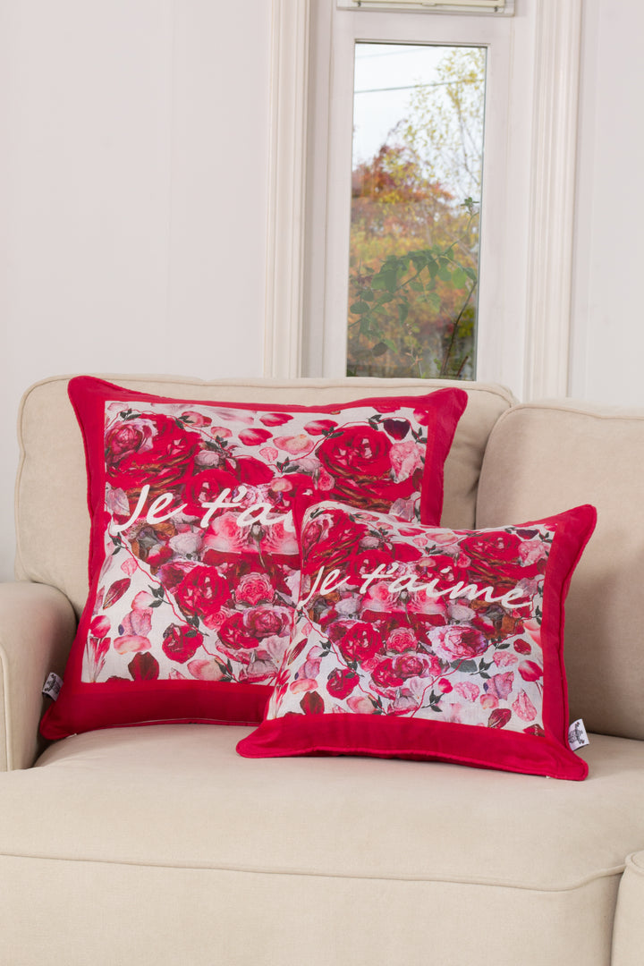 D-198 JE T'AIME - Large Luxury Organic Linen Sham, 22" x 22"