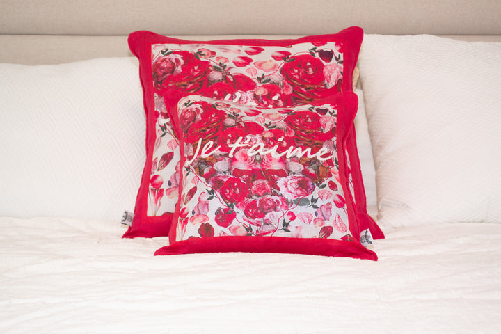 D-198 JE T'AIME - Large Luxury Organic Linen Sham, 22" x 22"