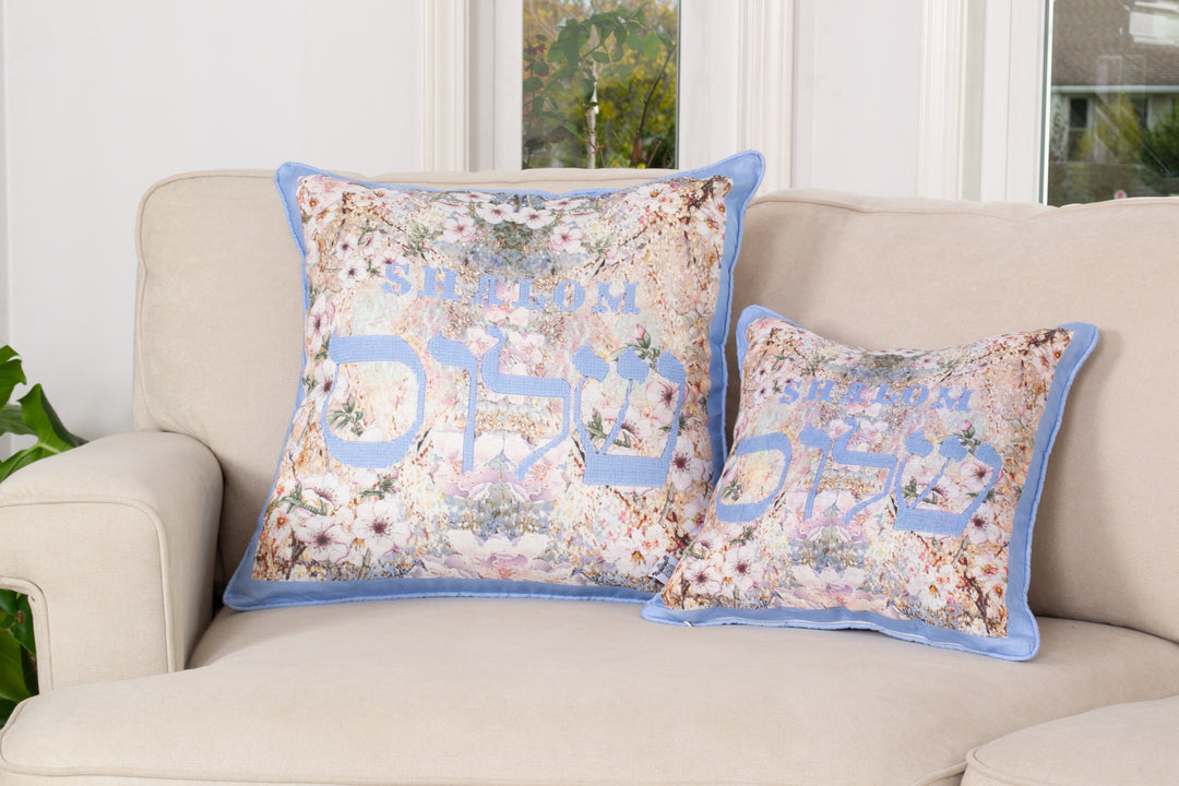 D-401 SHALOM - Small Luxury Organic Linen Sham, 16" x 16"