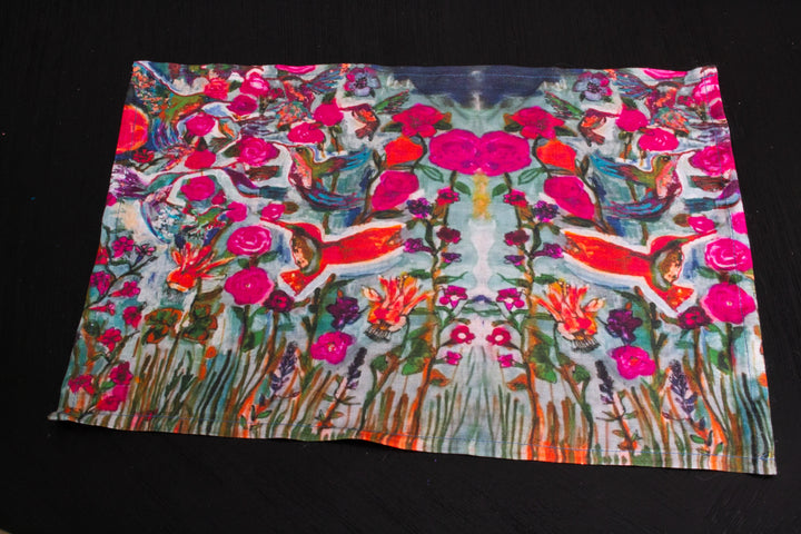 D-112B LOVE'S EYE IS ON THE SPARROW - HUMMINGBIRD- Placemat 12" x 18"