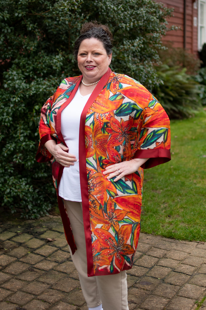 D-815K SASKATCHEWAN FIRELILY KIMONO